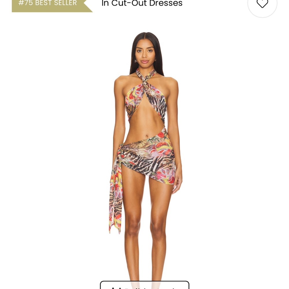 Jaded London Multicolor Cut-Out Mini Dress